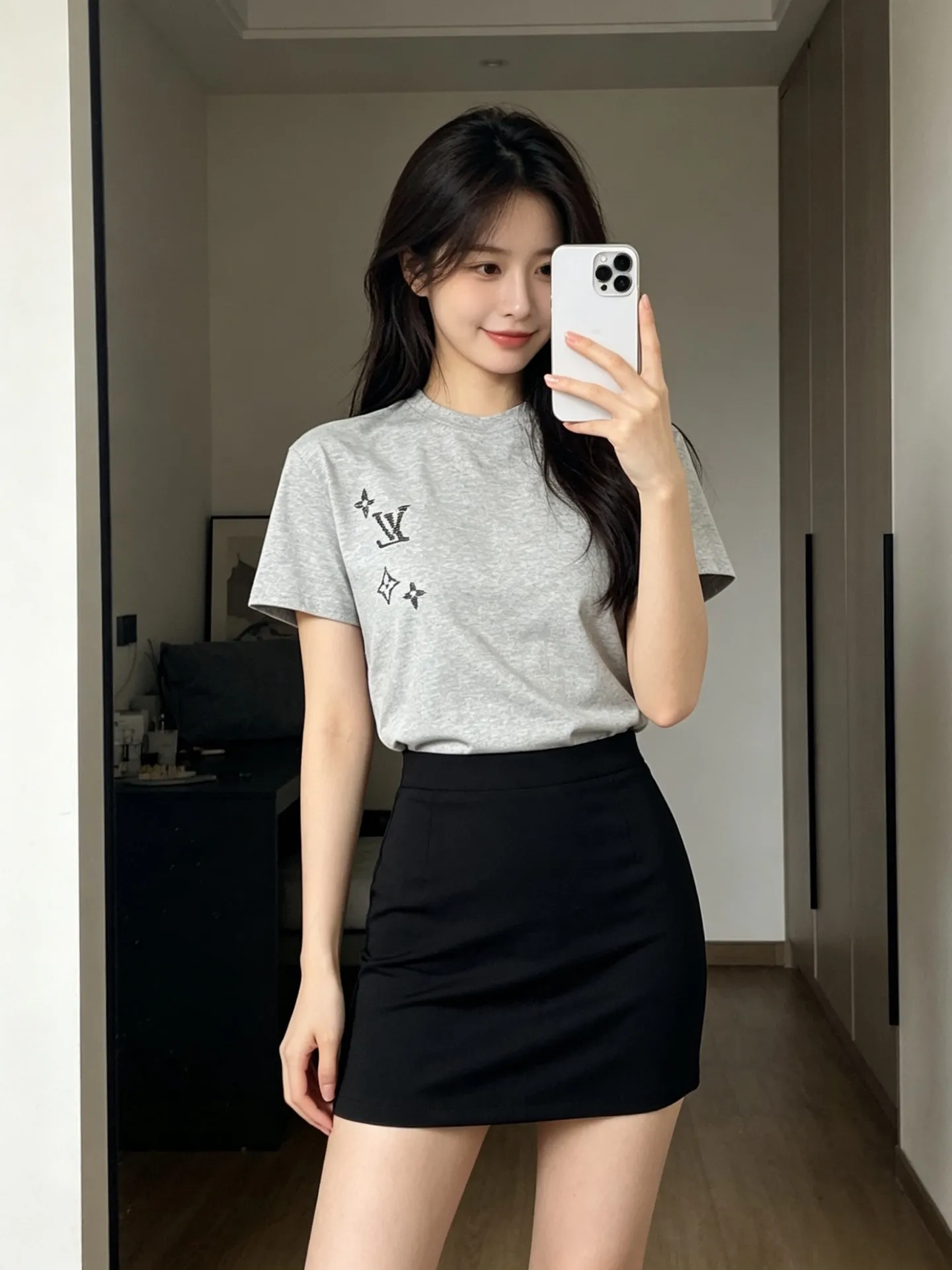 Louis Vuitton/Louis Vuitton presbyopia logo embroidered short sleeves